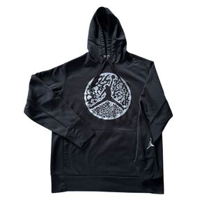 Nike Air Jordan Boys Black Hoodie Dri fit Size Large